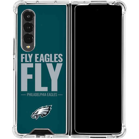 NFL Philadelphia Eagles Team Motto Galaxy Z Fold4 5G Clear Case